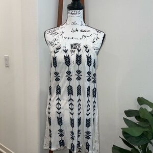 Free People Strapless Dress in Navy and White